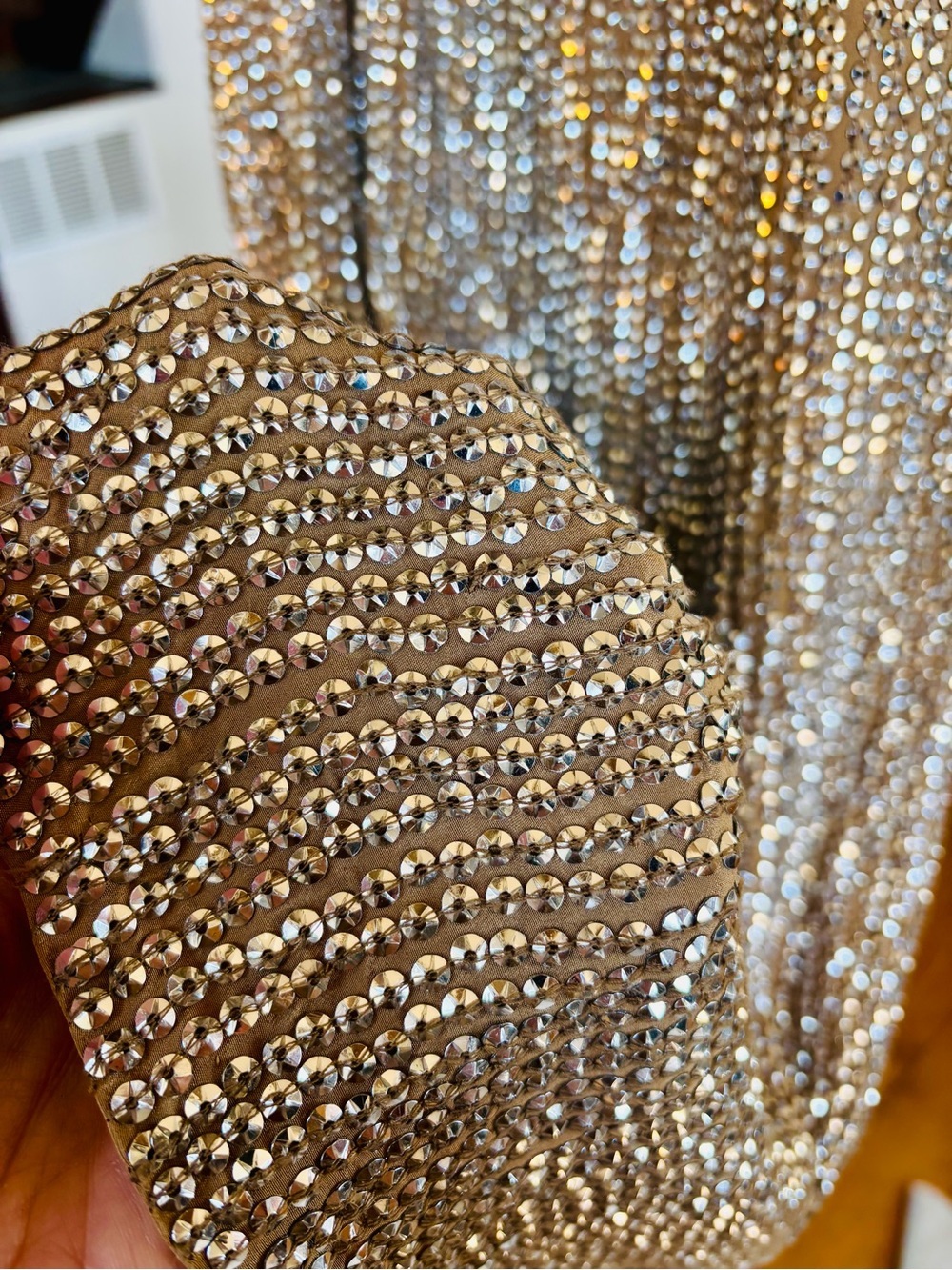 Haute Hippie Champagne Silver Sequin Embellished Slip Dress - Picture 6 of 14